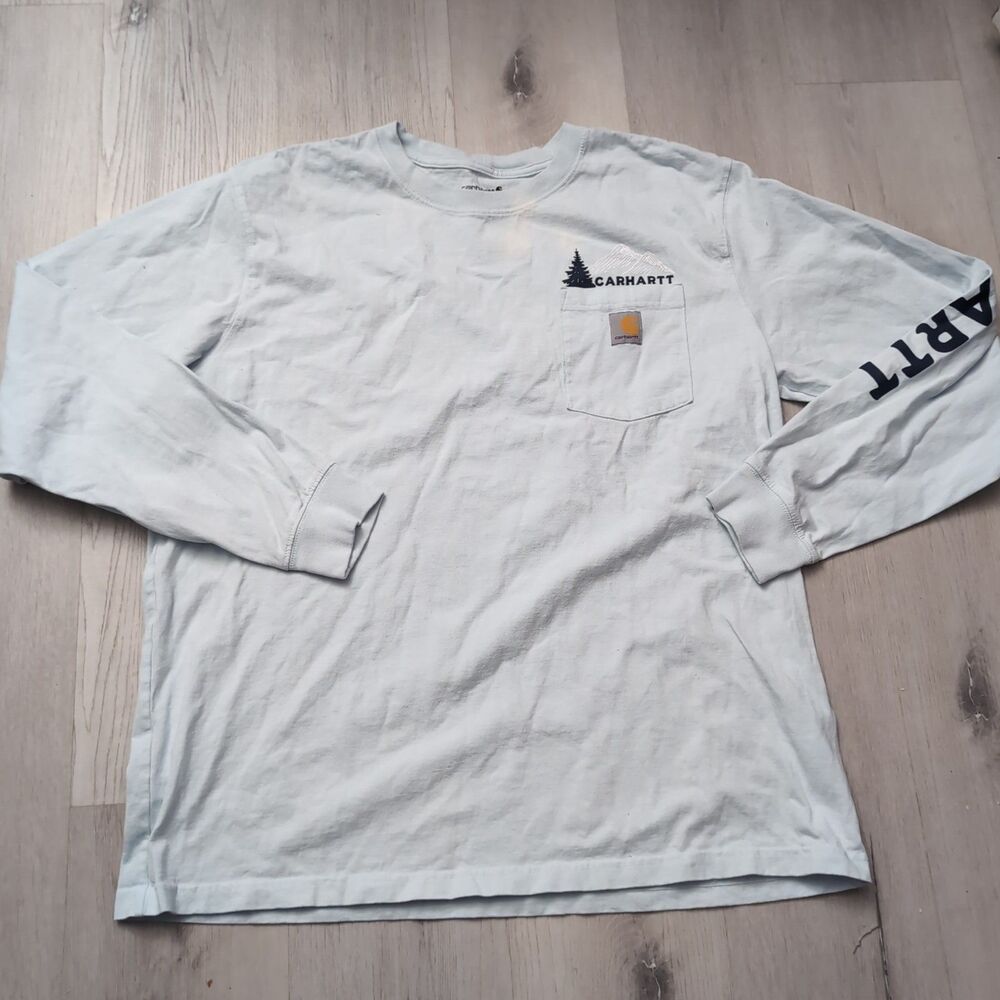 Carhartt Long Sleeve Pocket Tshirt Mens XL Relaxed Fit Tee Shirt Design Near Pkt